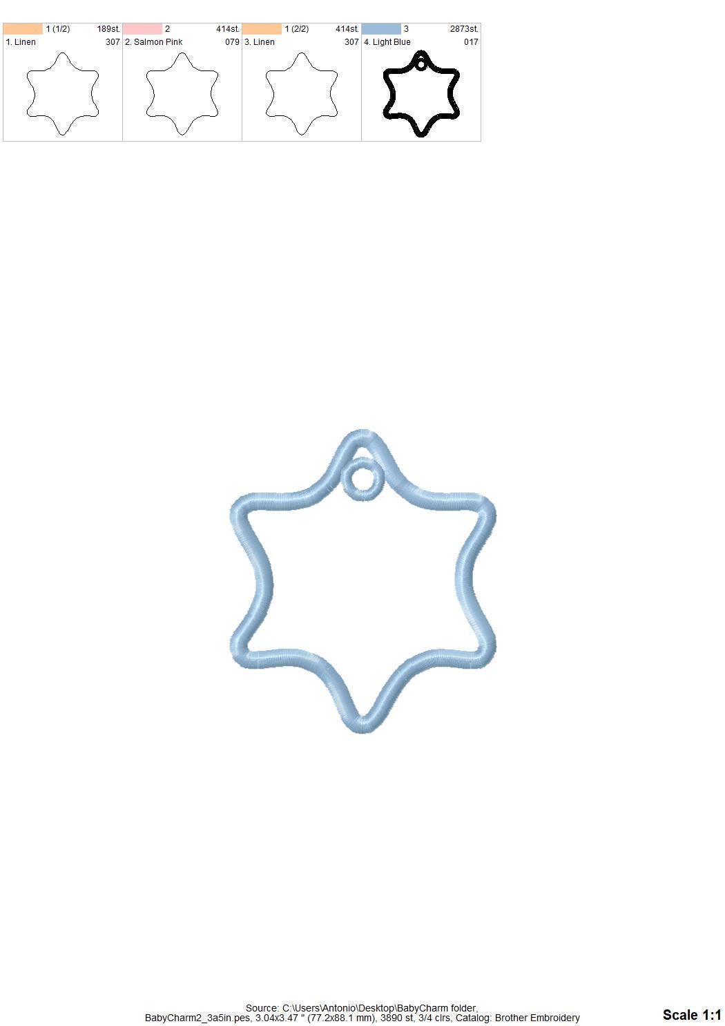 Star Bag Tag Charm SET of 2