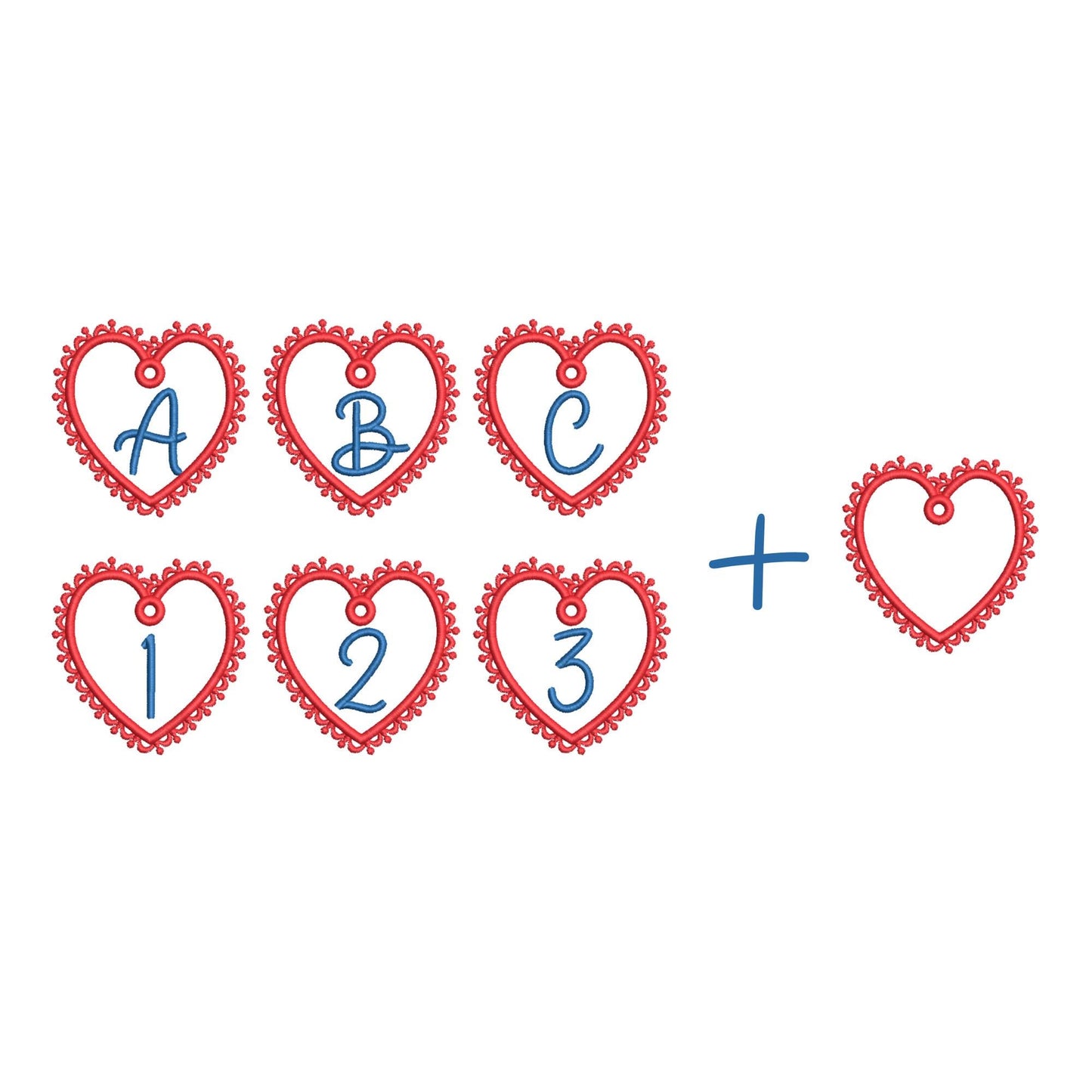 FSL Lace Heart Bag Tag Charm