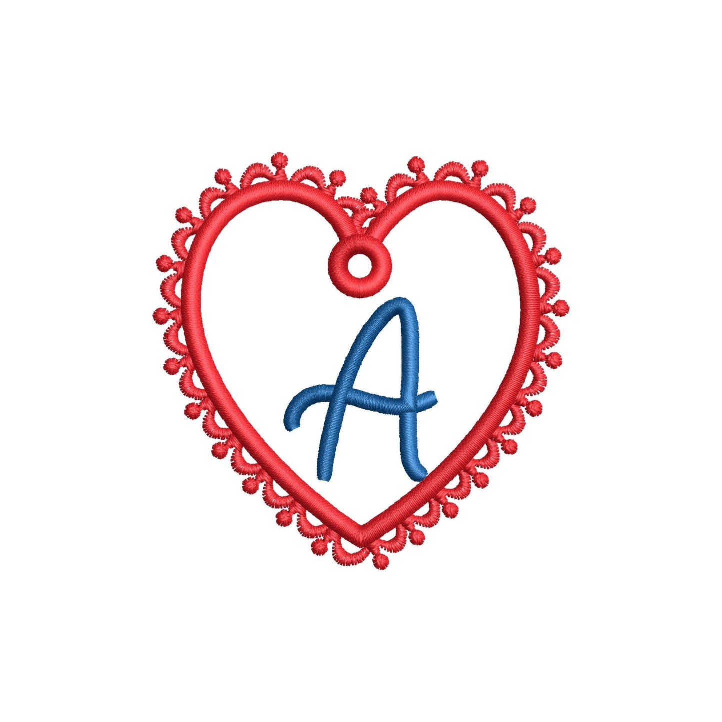 FSL Lace Heart Bag Tag Charm