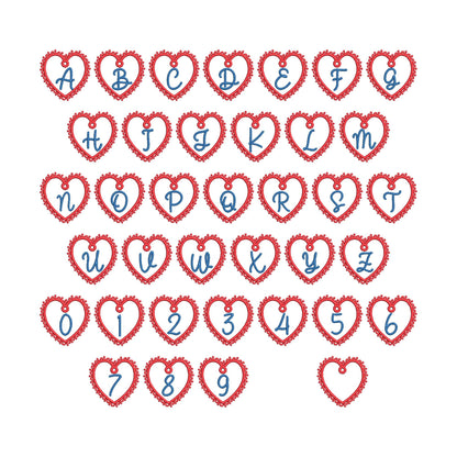 FSL Lace Heart Bag Tag Charm