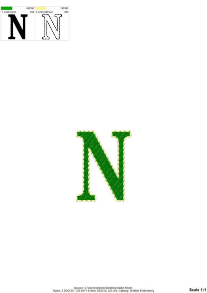 Fill stitch Font Nolan