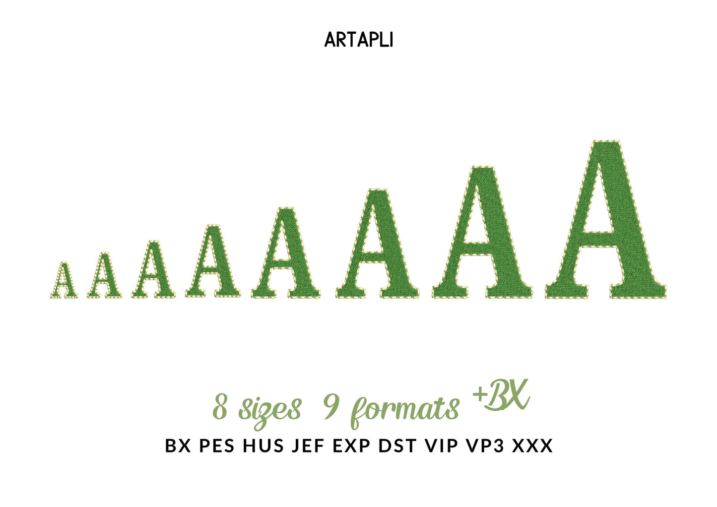 Fill stitch Font Nolan