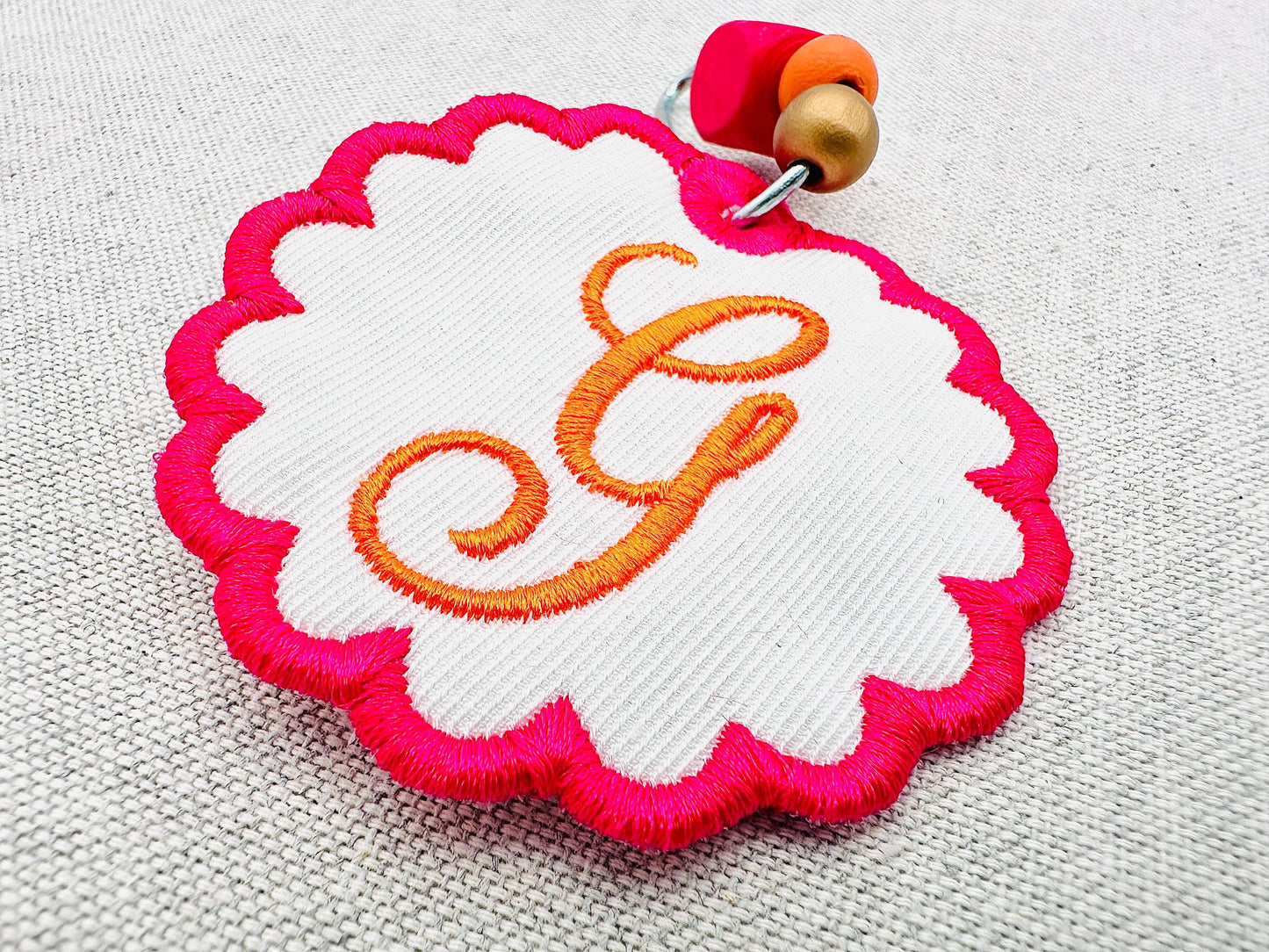Scalloped Circle Bag Tag Charm