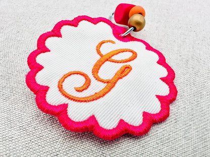 Scalloped Circle Bag Tag Charm