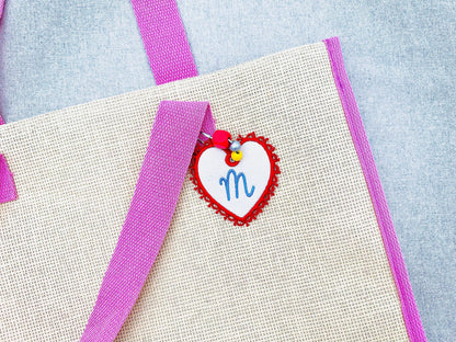 FSL Lace Heart Bag Tag Charm