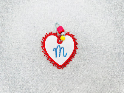 FSL Lace Heart Bag Tag Charm
