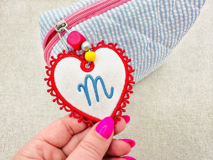FSL Lace Heart Bag Tag Charm