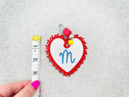 FSL Lace Heart Bag Tag Charm