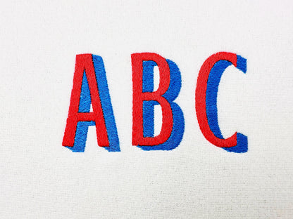 Shadow Font Creek machine embroidery designs shadowed fill stitch monogram sport block narrow alphabet
