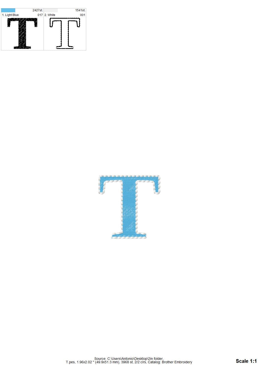 Fill stitch Font Tiffany