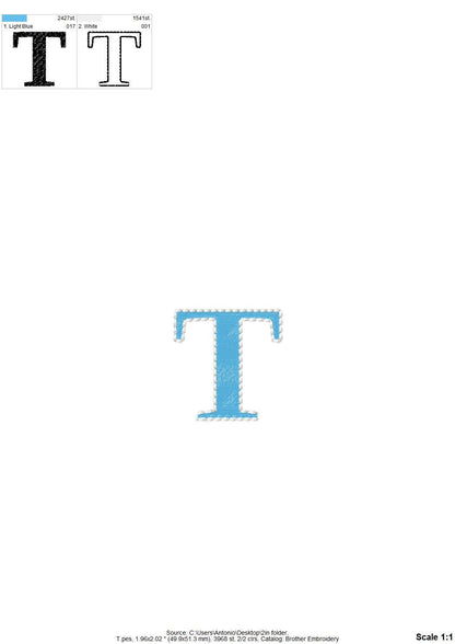 Fill stitch Font Tiffany