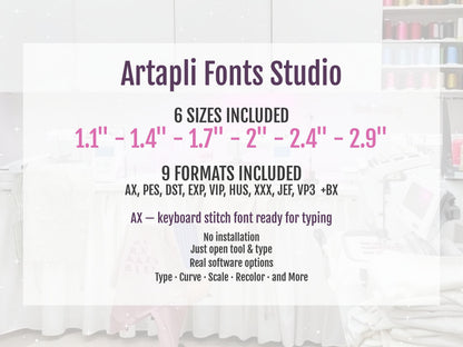 Fill stitch Font Tiffany