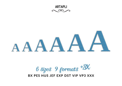Fill stitch Font Tiffany