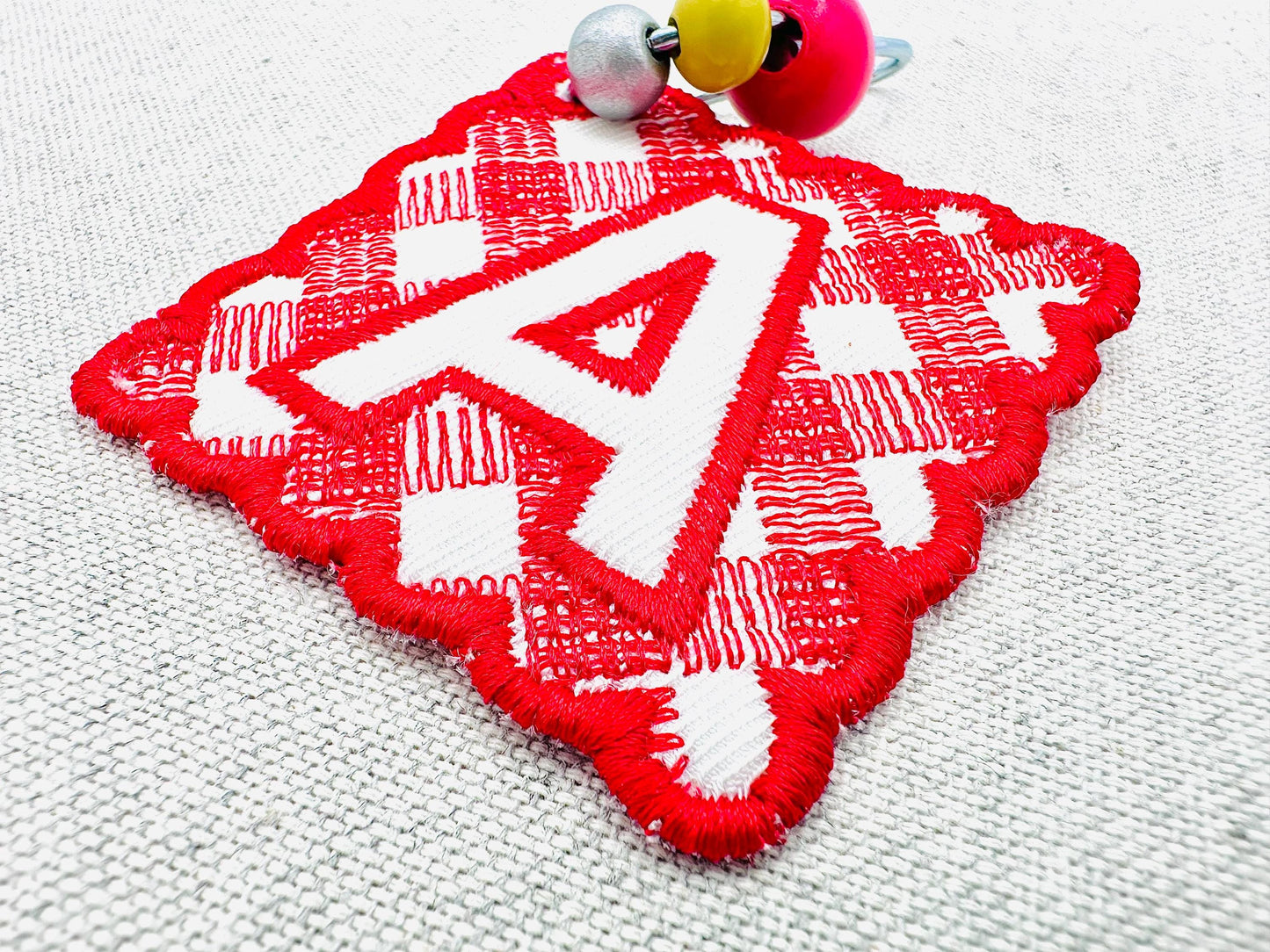 Scalloped Square Bag Tag Charm