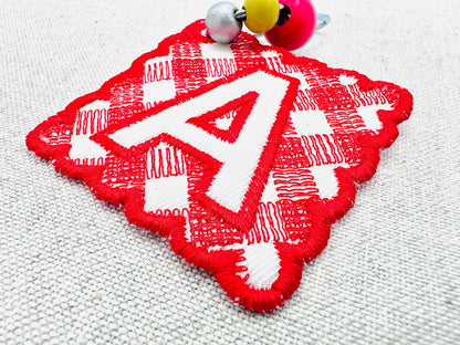 Scalloped Square Bag Tag Charm