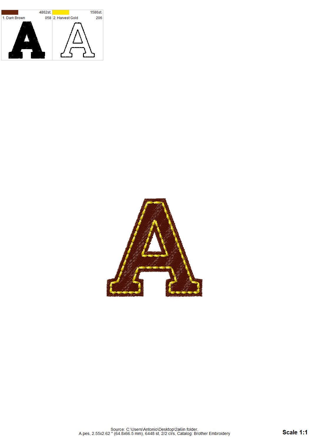Fill stitch Font Rowan
