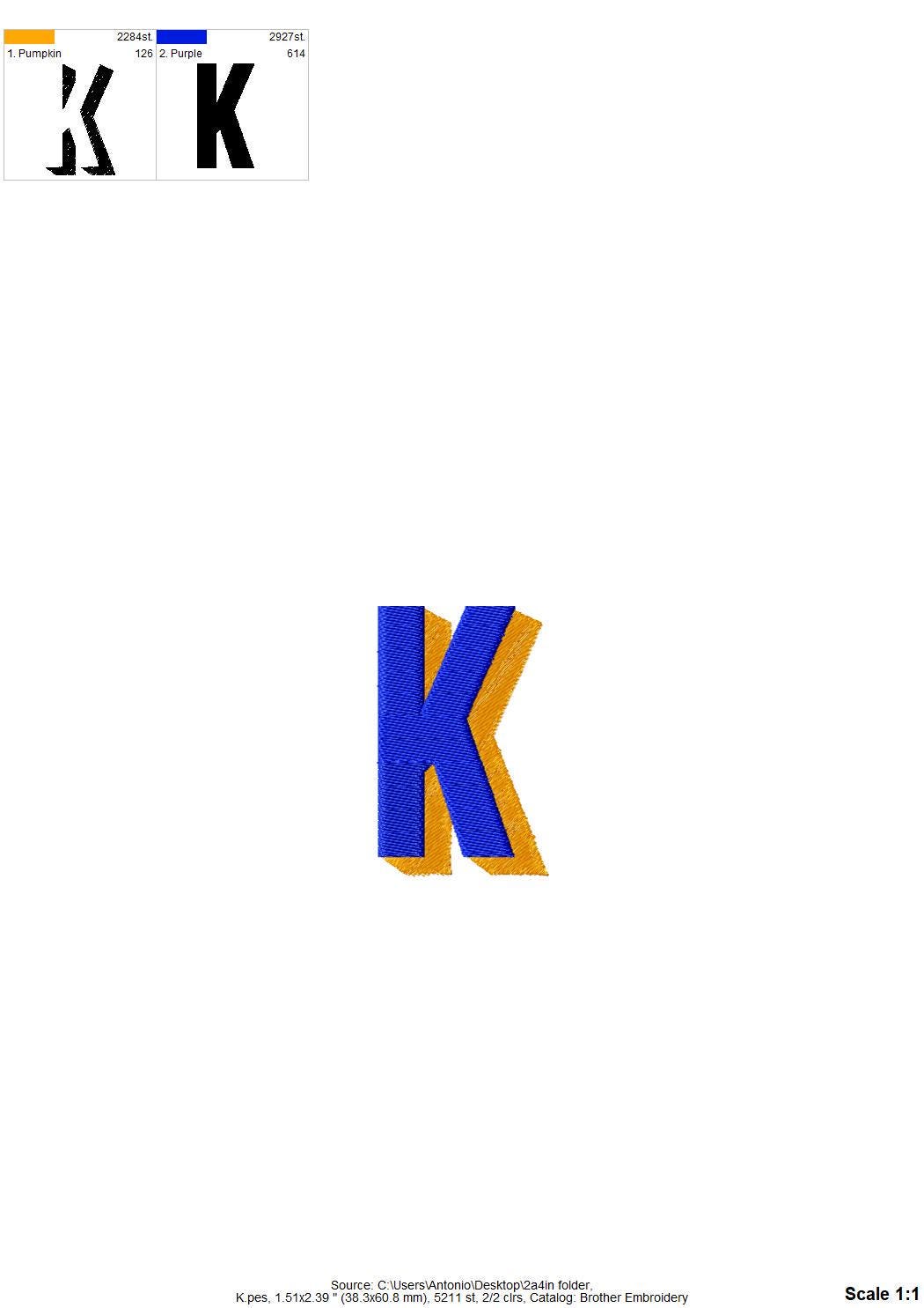 Shadow Font Fill Stitch