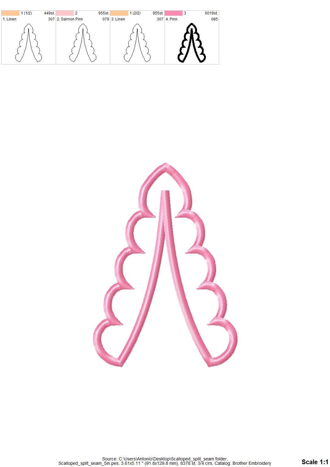 Inverse Scalloped Split Side Seam