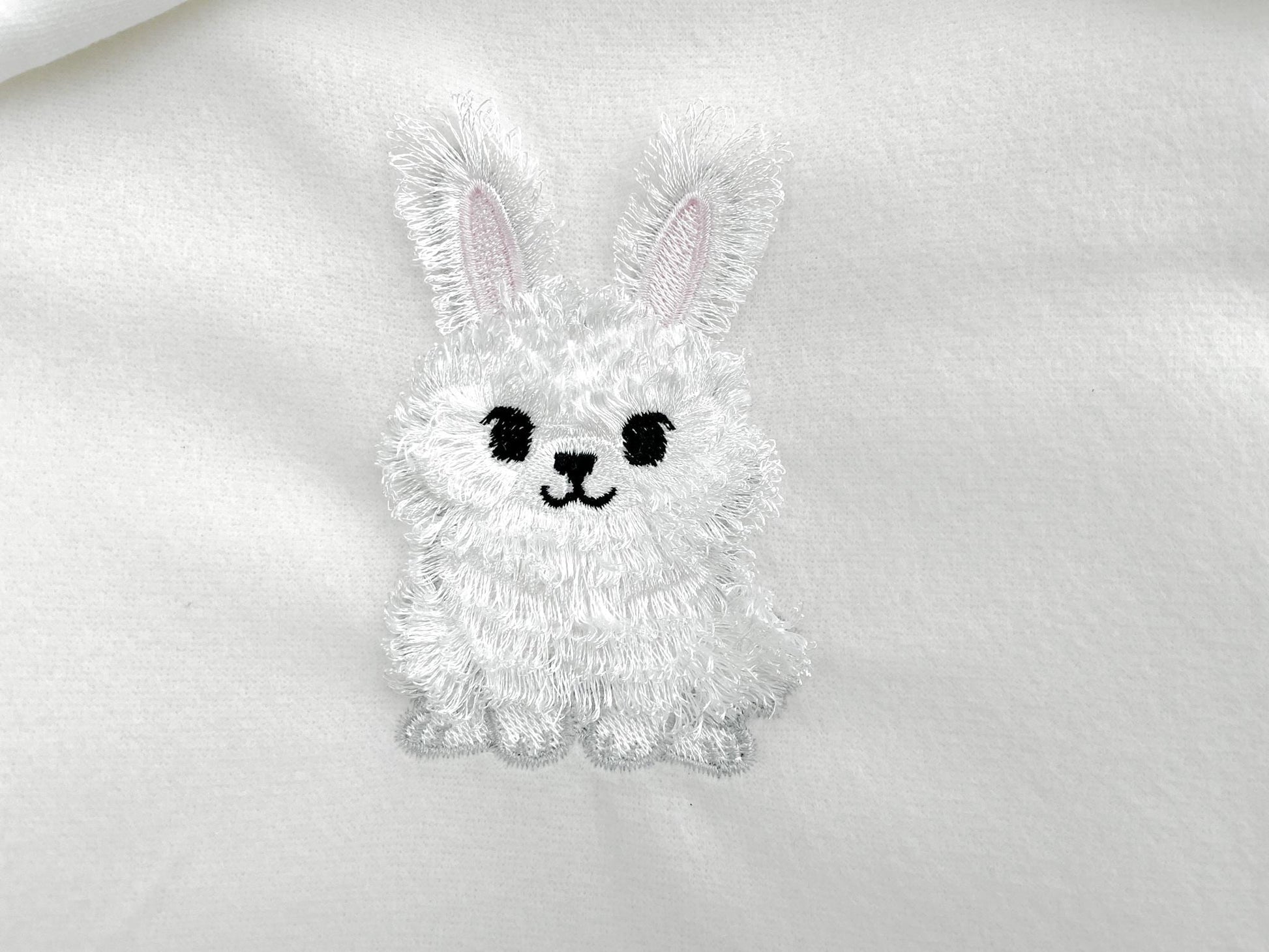 Little Bunny fluffy fur kids fringed design in the hoop pet animal Machine Embroidery designs Easter Bunny baby