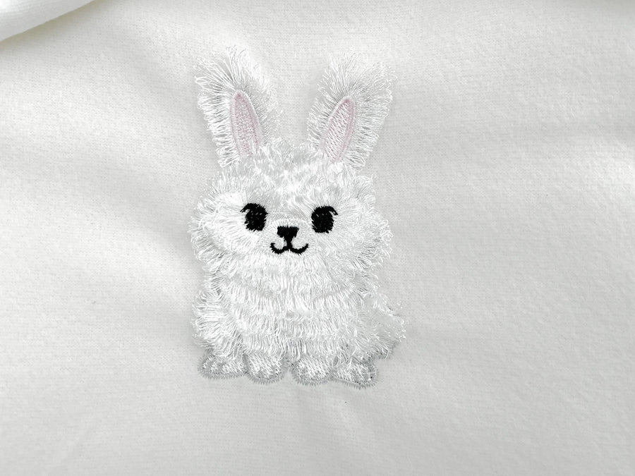 Little Bunny fluffy fur kids fringed design in the hoop pet animal Machine Embroidery designs Easter Bunny baby