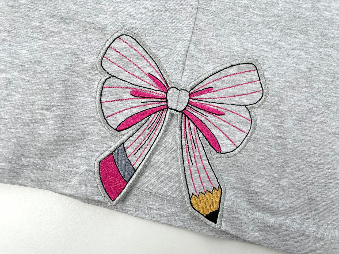 Teacher Pencil Bow Split Side Seam