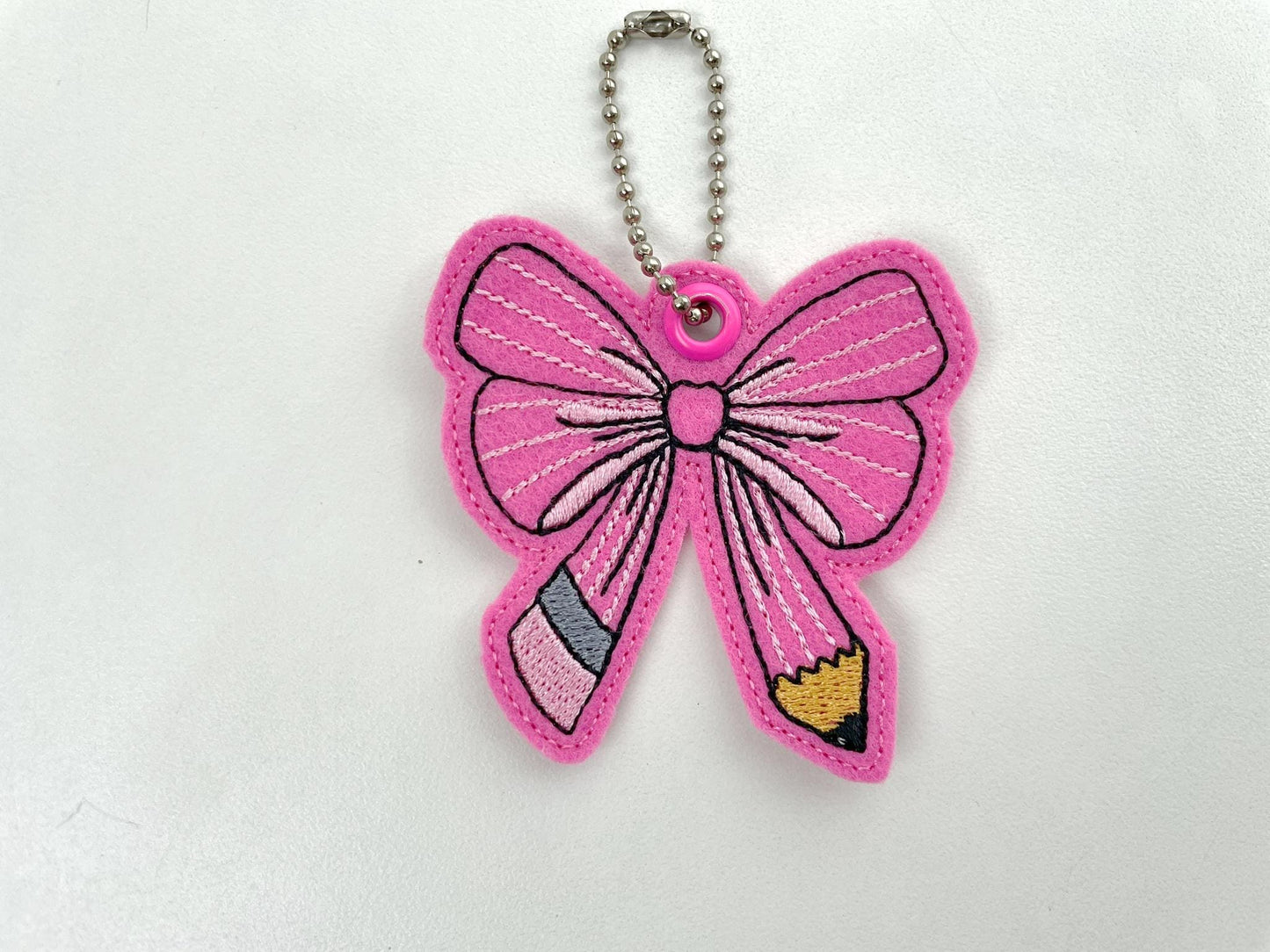 Teacher Pencil Bow Keychain