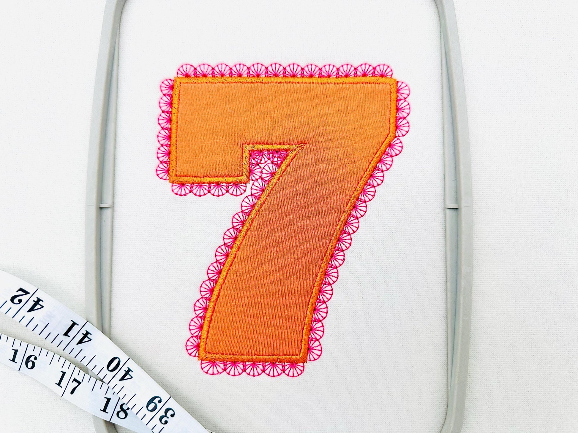 Ultra Bold Birthday Numbers Applique Lace Edge girls party birthday outfit Monogram machine embroidery designs