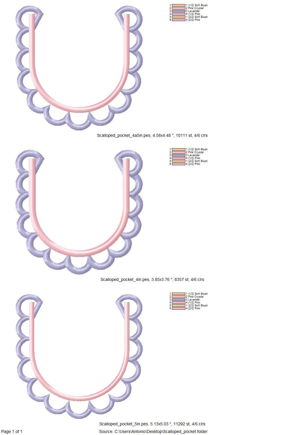 Scalloped Rounded Pocket ITH