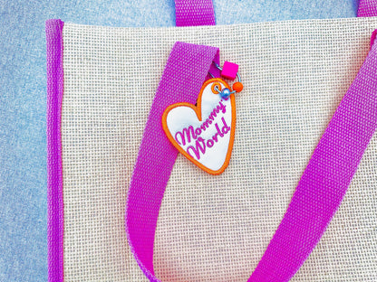 Lovely Heart Bag Tag Charm