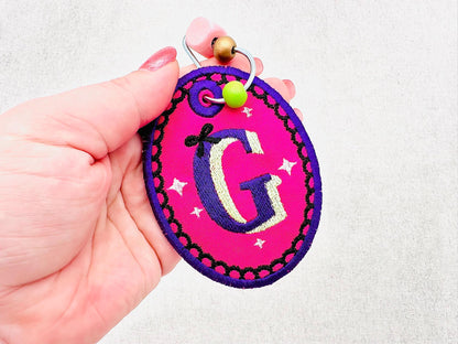 Halloween Monogram Bag Tag Charm