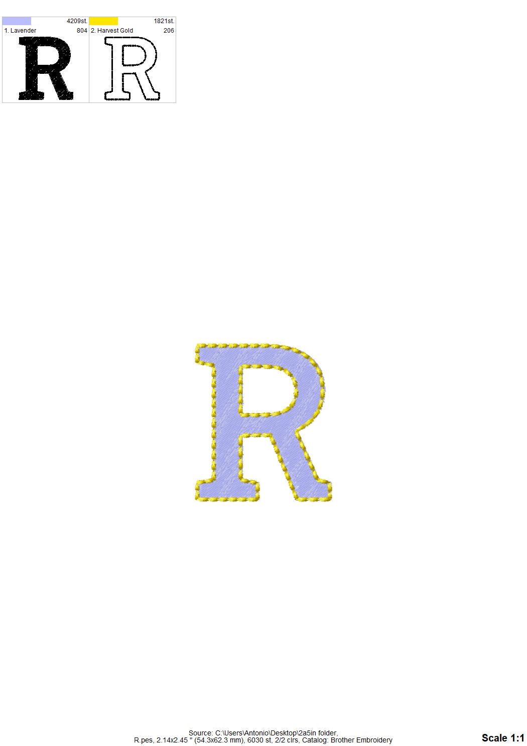 Fill stitch Font Roland
