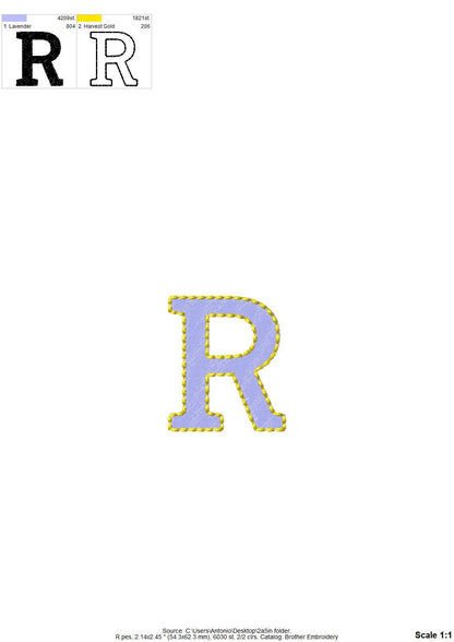 Fill stitch Font Roland