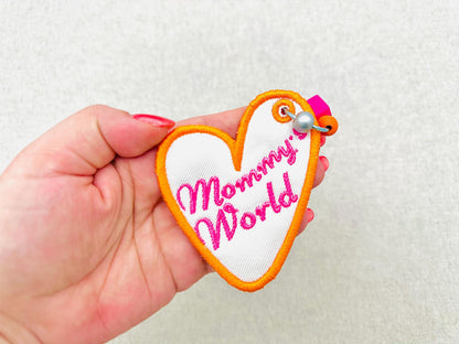 Lovely Heart Bag Tag Charm keychain eyelet simply in the hoop kids girls gift idea machine embroidery designs Valentines Day ITH