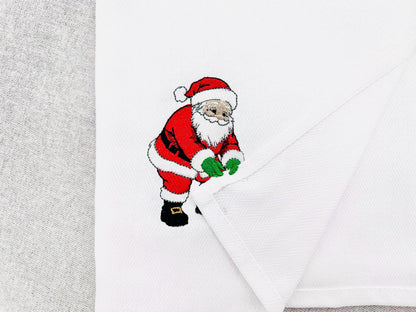 Naughty Playing Christmas Santa stealing kitchen dish towel thief kids gift idea machine embroidery designs ITH