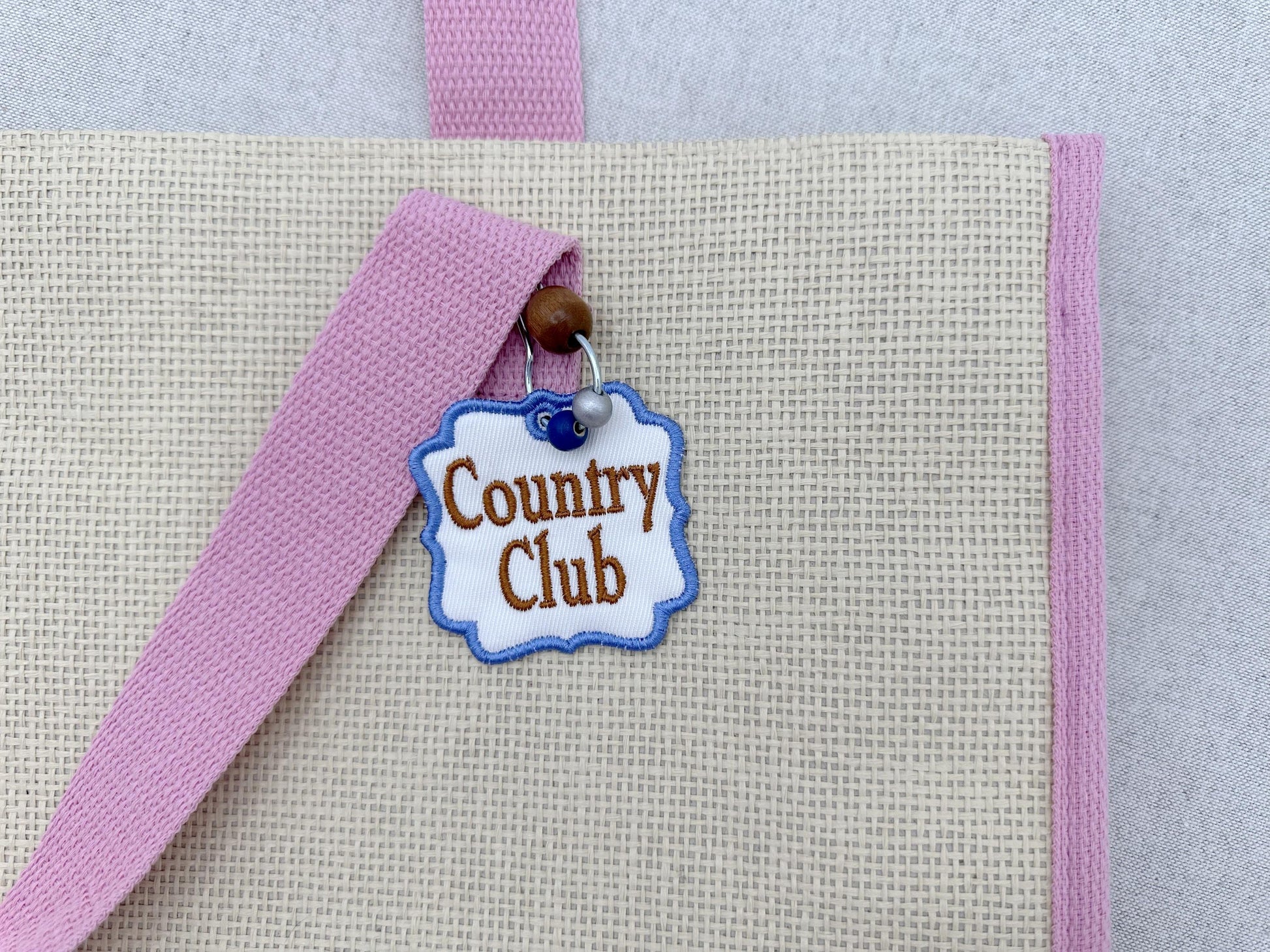 Classic Country Club Bag Tag Charm SET with mini Font keychain eyelet simply in the hoop gift idea machine embroidery designs ITH
