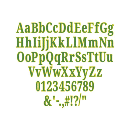 Fill stitch Font Nolan
