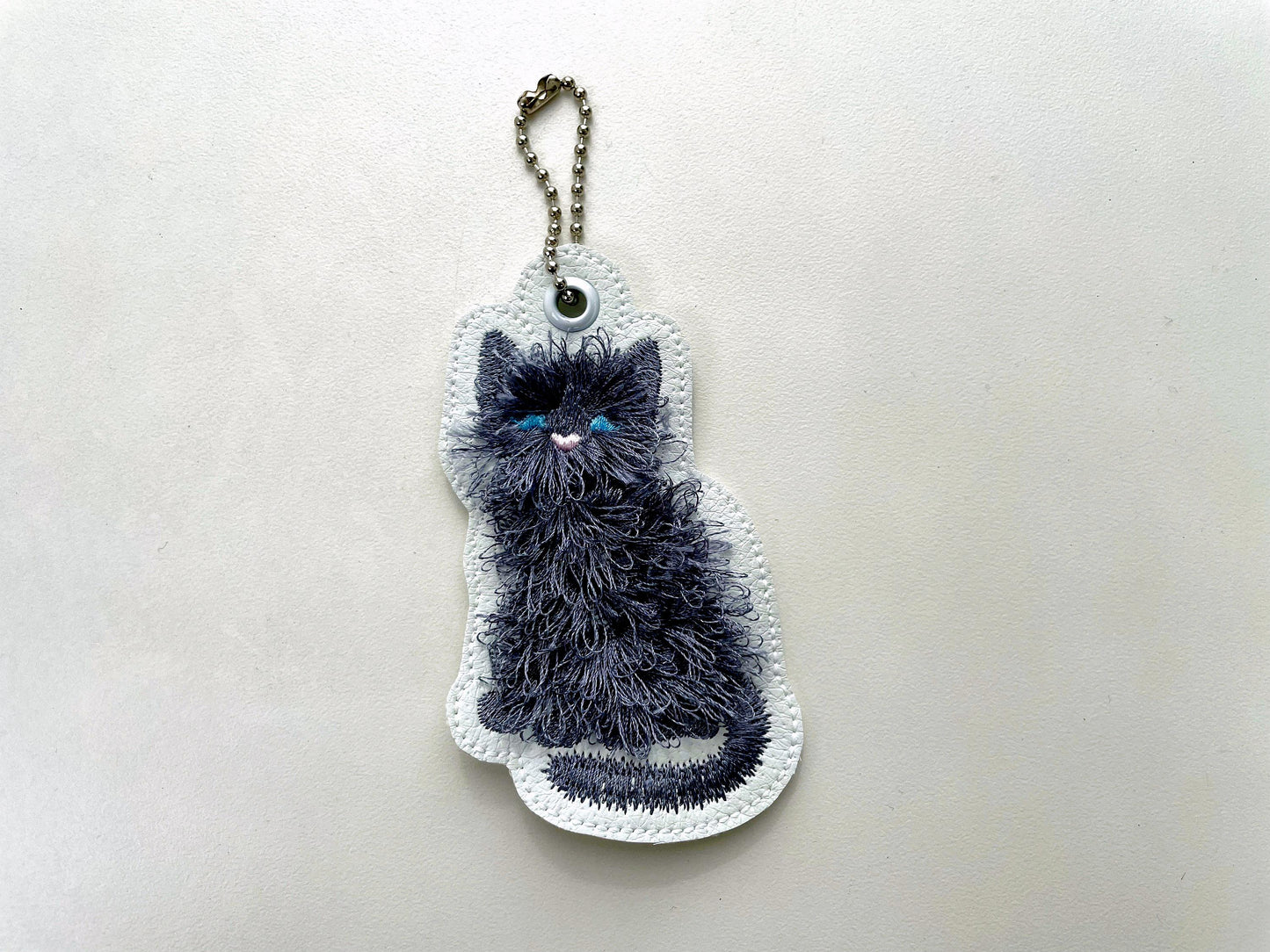 Fluffy Kitty Cat Keychain