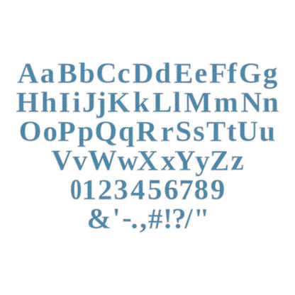 Fill stitch Font Tiffany