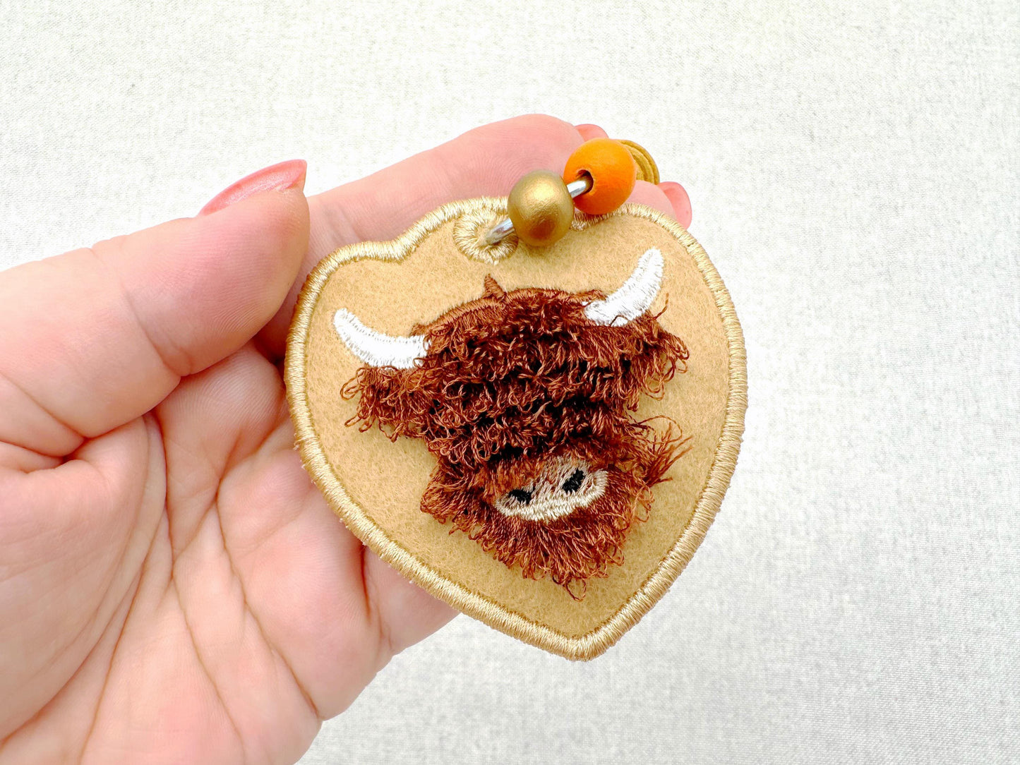 Fringed Highland Cow Bag Tag