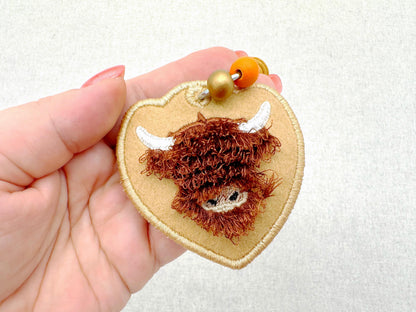 Fringed Highland Cow Bag Tag