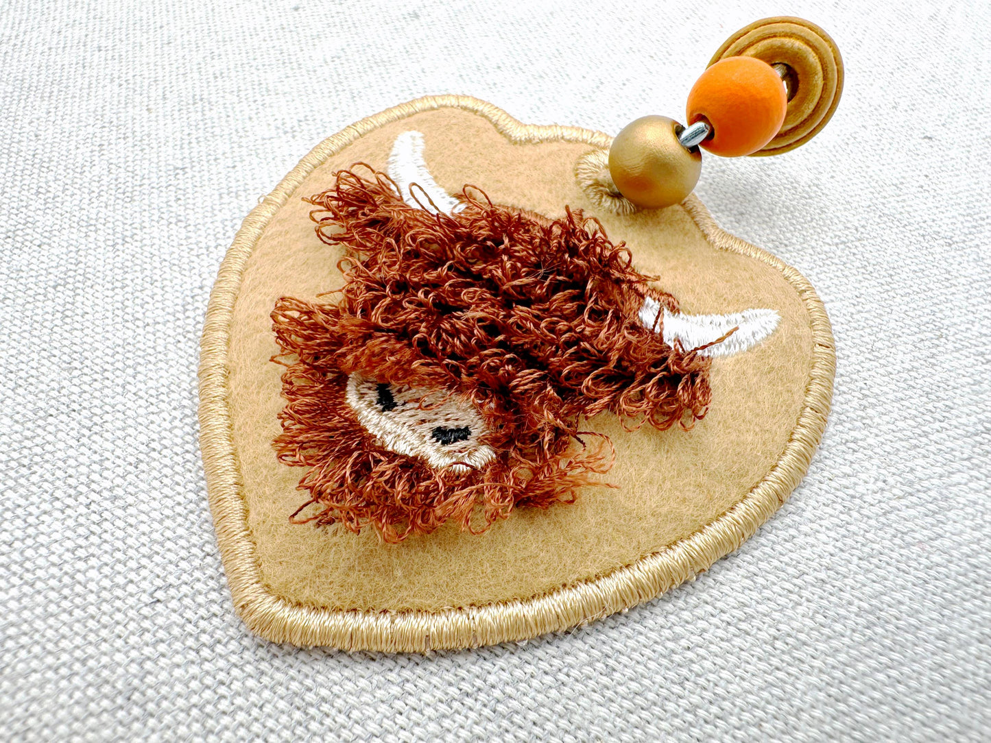 Fringed Highland Cow Bag Tag
