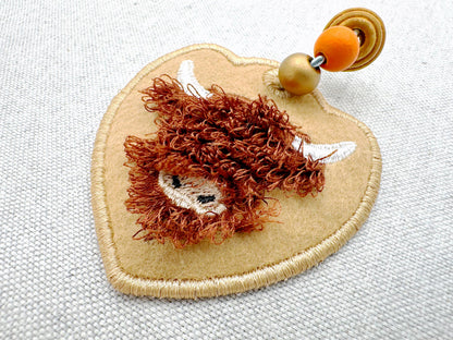 Fringed Highland Cow Bag Tag