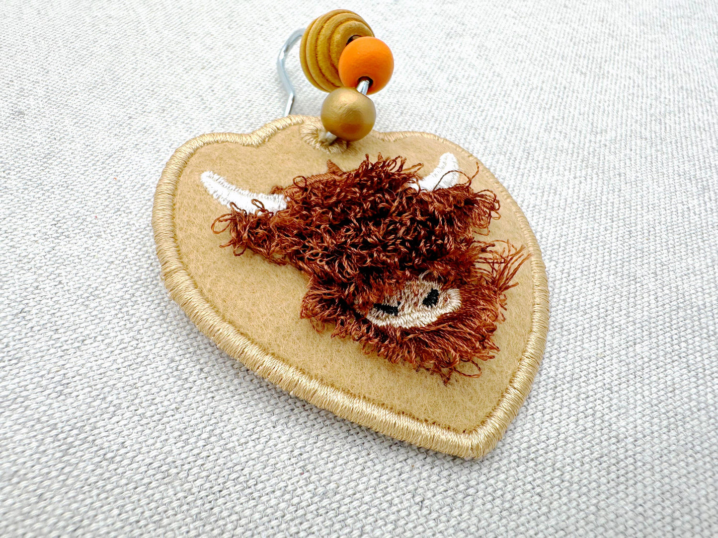 Fringed Highland Cow Bag Tag