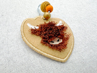 Fringed Highland Cow Bag Tag