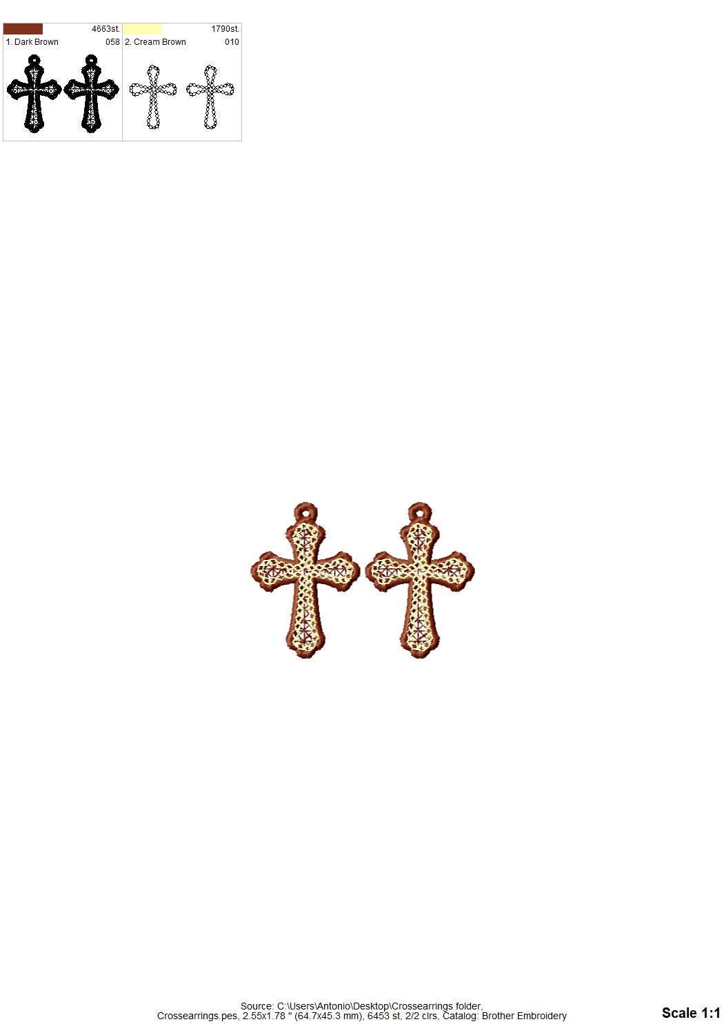 Cross Earrings FSL