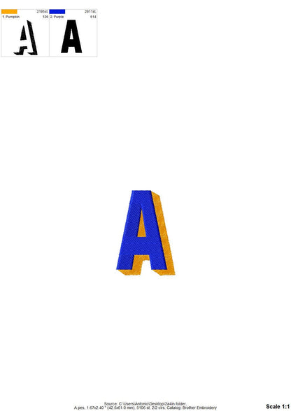 Shadow Font Fill Stitch