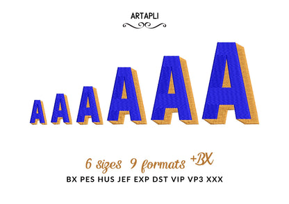 Shadow Font Fill Stitch