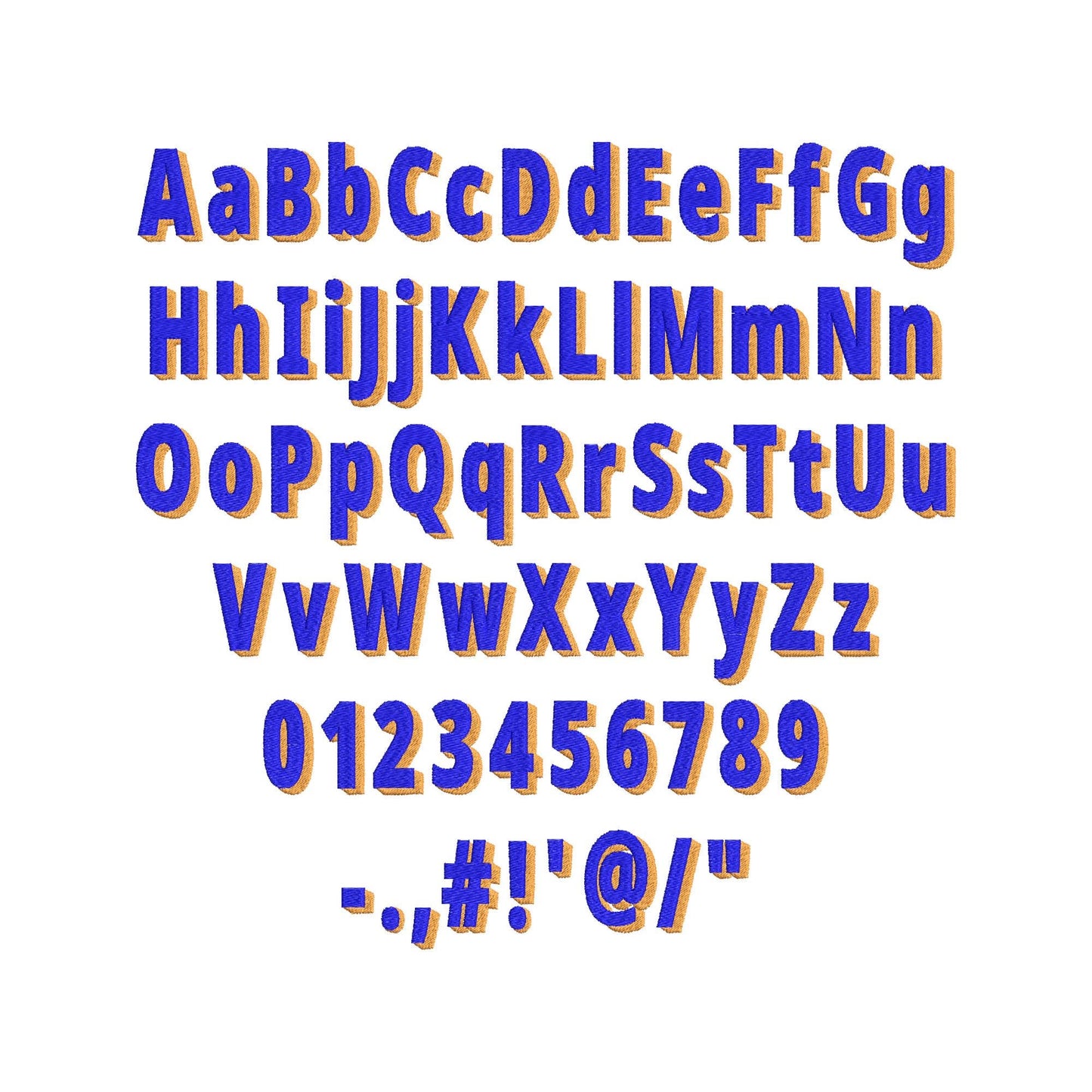 Shadow Font Fill Stitch