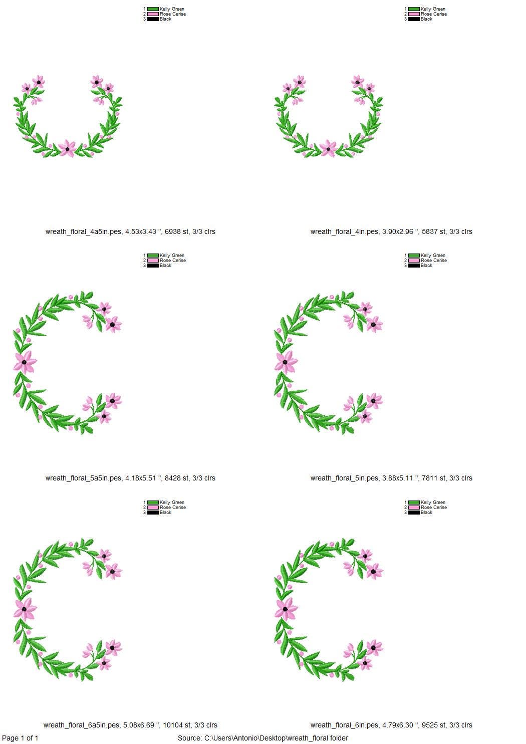 Floral Wreath Frame