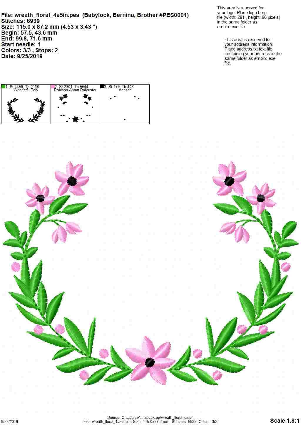 Floral Wreath Frame